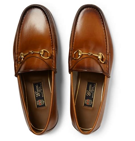 brown gucci horsebit loafers